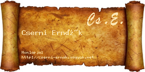 Cserni Ernák névjegykártya